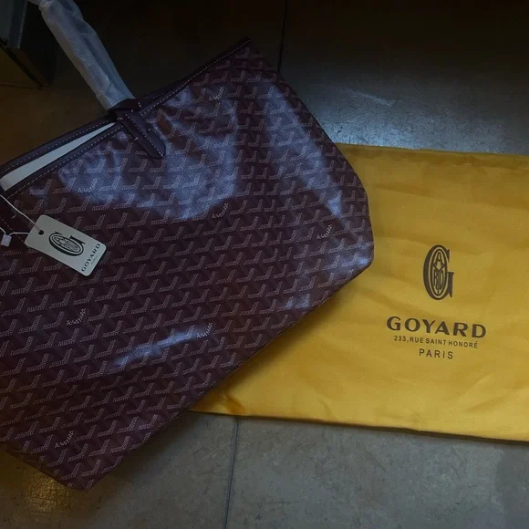 Burgundy Canvas Tote Bag - Picture 3 of 7